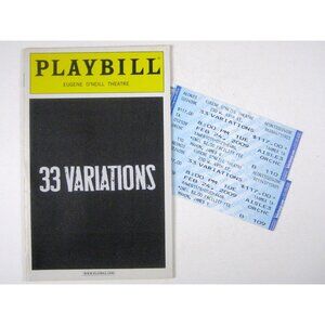 33 Variations Playbill February 2009 Jane Fonda Mathis Ticket